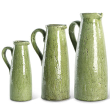  Green Ceramic Crackled Pitcher (Tall)