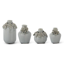  Ceramic Vase w/Raised Flowers