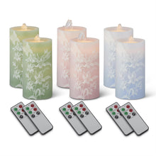  Water LED Lily & Butterfly Embossed Pillar w/Timer