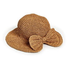  Packable Raffia Crochet Sun Hat with Bow