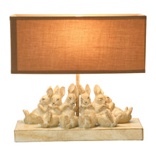  Table Lamp with Rabbits and Linen Shade