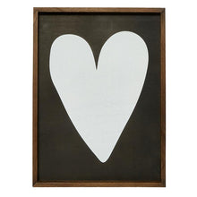  Wood Sign - White Heart