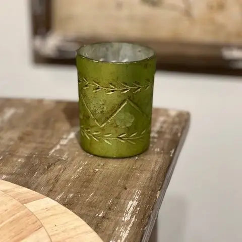 Antique Etched Petite Candle Holder
