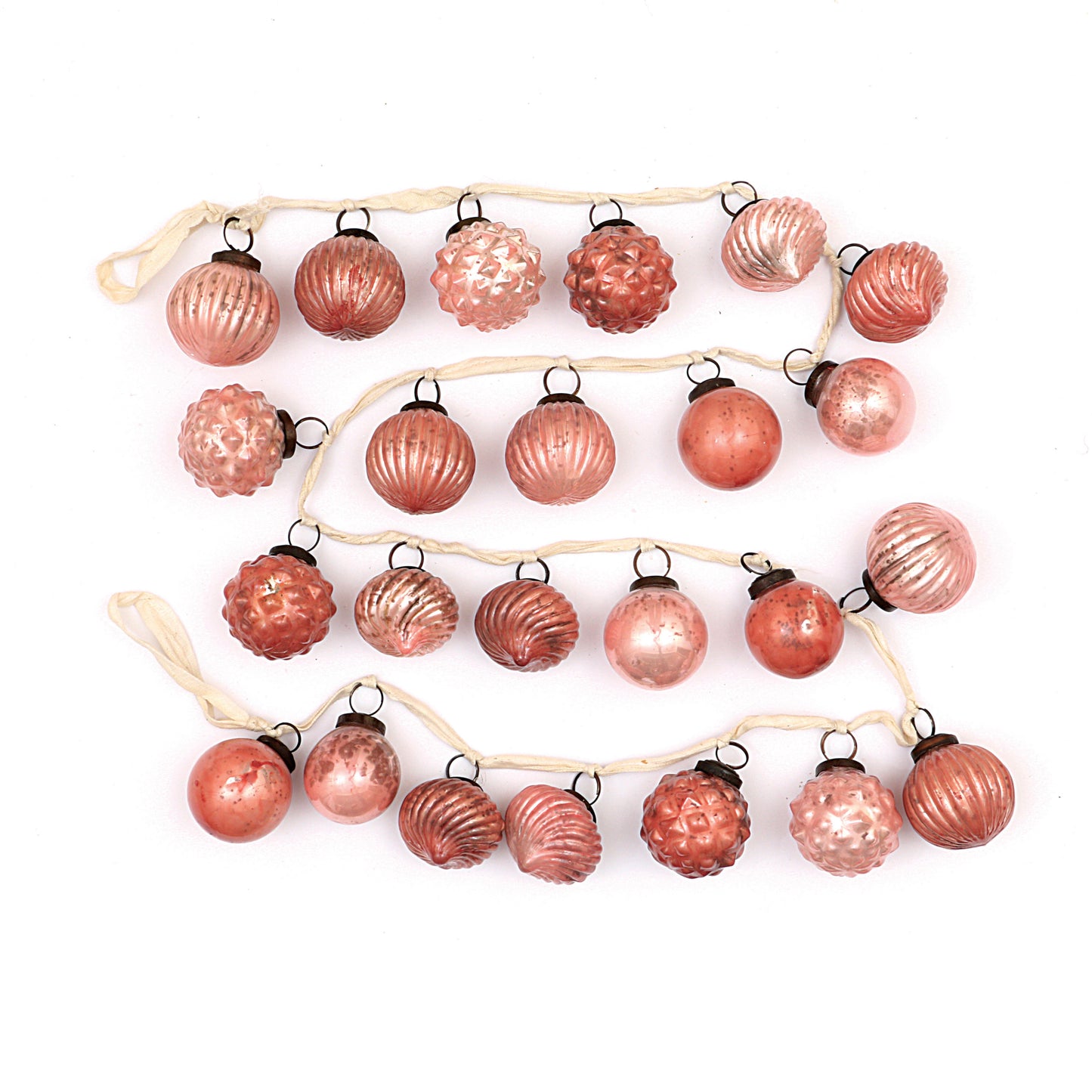 Mercury Glass Ornament Garland - Pink