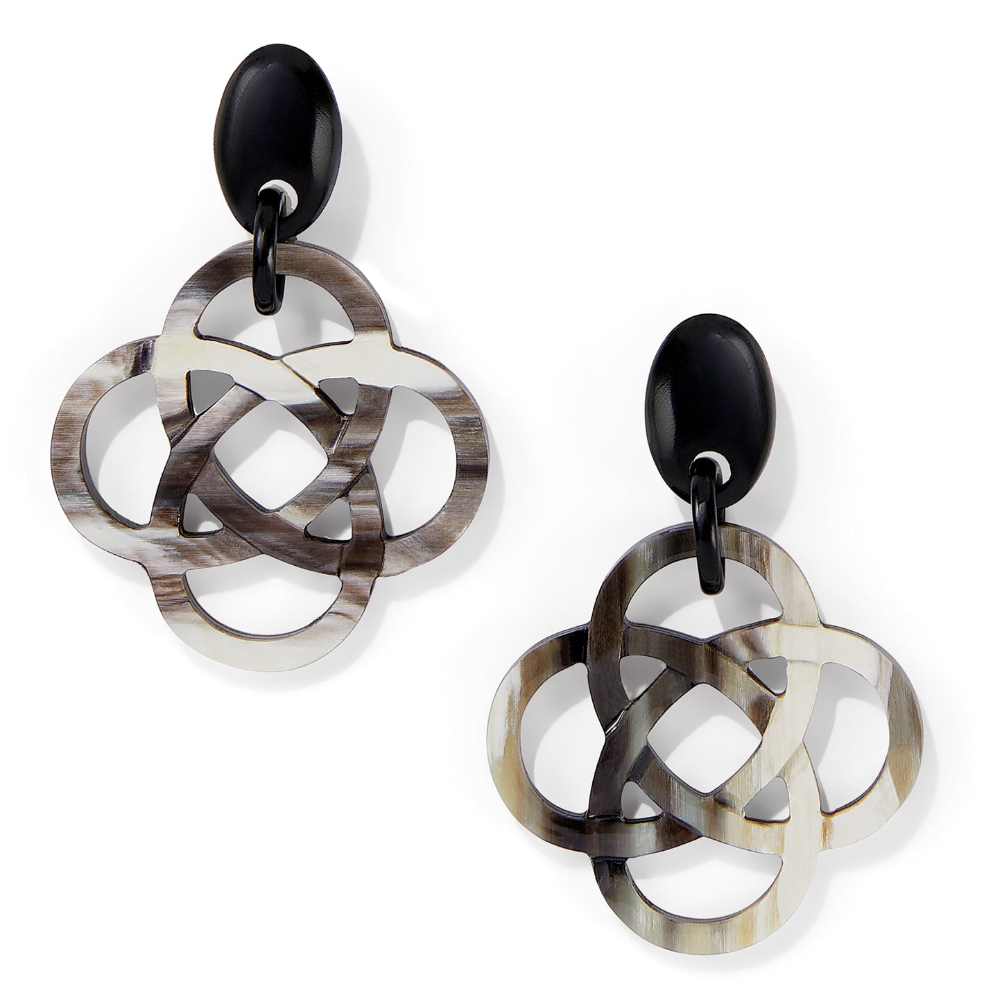 Interlok Black Horn Post Earrings