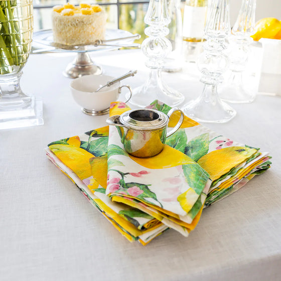 Watercolor Lemon Linen Towel