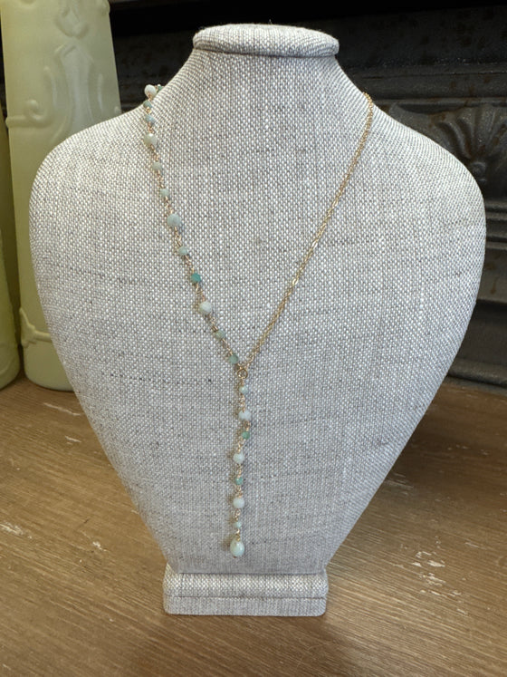 Turq Gold Y Necklace
