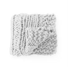  Cream Hand Knit Braided Throw Blanket