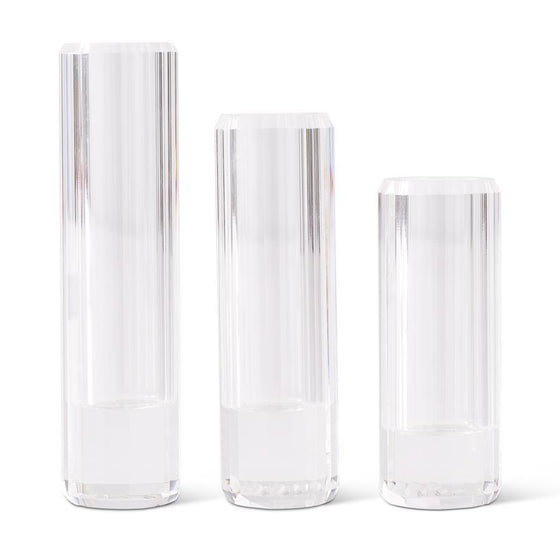 Prism Cut Crystal Bud Vases