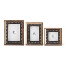  Black Rivet & Wood Photo Frame