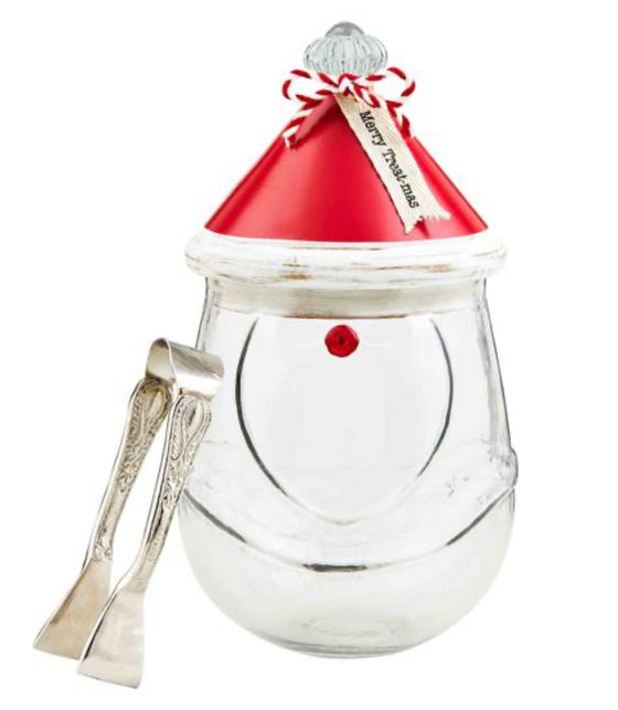 Clear Glass Santa Jar