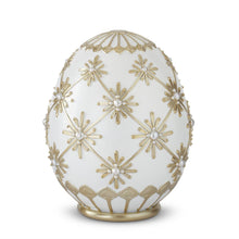  Speckled White & Raised Gold Grid Easter Egg