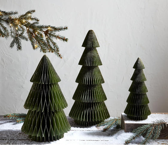 Green/Gold Paper Tree Sitter