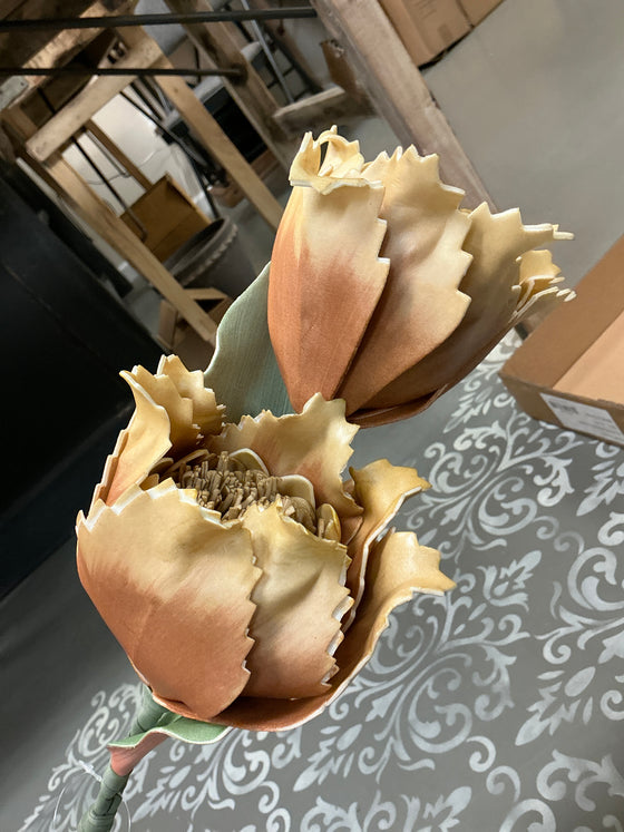 36” Golden Yellow Eva Double Bloom Stem
