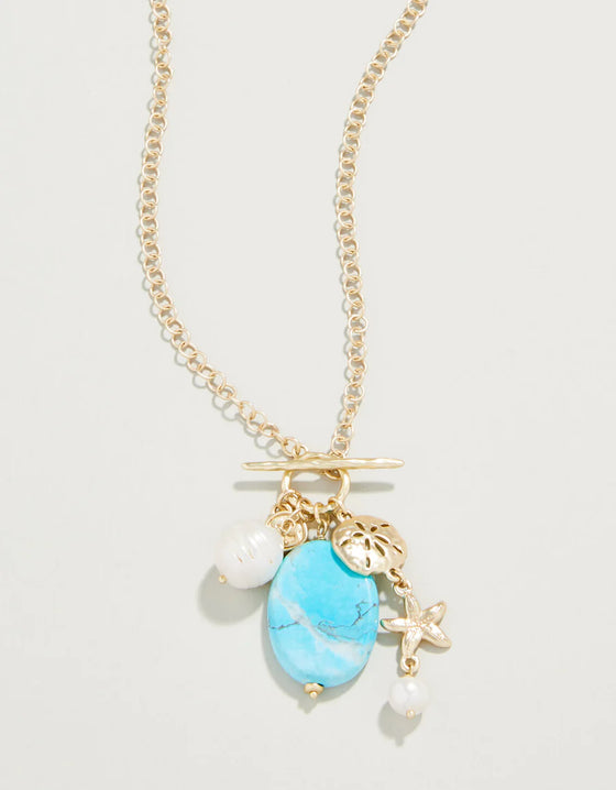 Seaside Necklace 32" Turquoise/Pearl