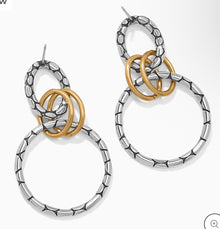  Pebble Link 2Tone Double Hoop Earring