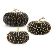  Black with Gold Trim Honeycomb Pumpkin