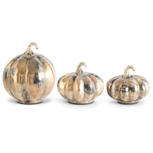  Champagne & Copper Marbled Glass Pumpkin