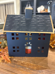  8” LED Black Cutout House w/Gold Trim