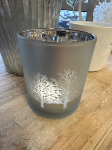  Silver Etched Tree Votive Holders