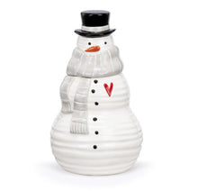  Snowman Red Heart Ceramic Cookie Jar