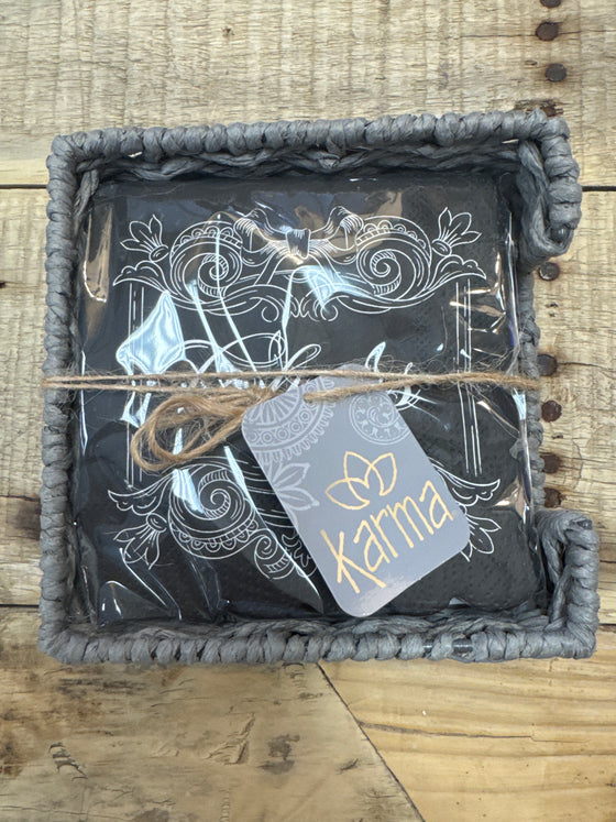 Woven Napkin Holder w/Napkins