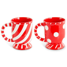  Red and White Ceramic Peppermint Swirl/Polka Dot Mug