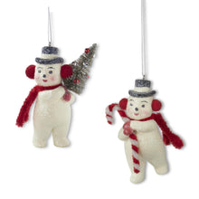  Glittered Snowmen w/Earmuffs and Scarf