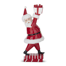  Glossy Red Santa Holding Gift