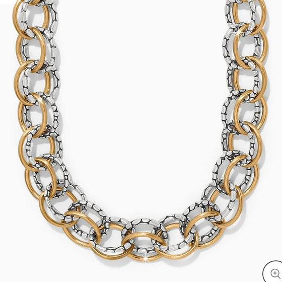 Pebble Link Two Tone Necklace