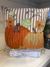 Fall Pumpkin Striped Pillows
