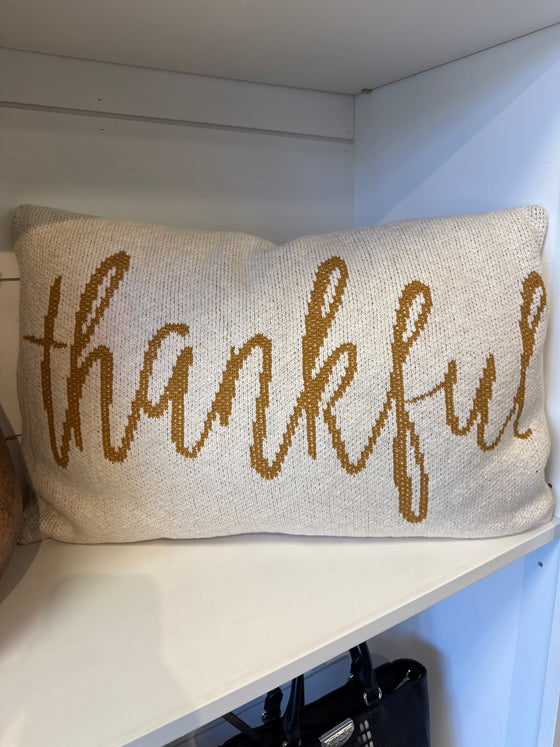 24” Thankful Knit Lumbar Pillow