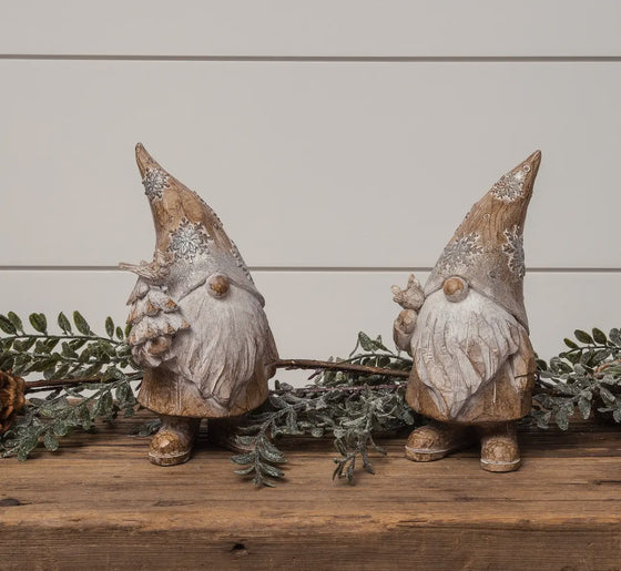Shimmery Gnomes Wood Carved Look