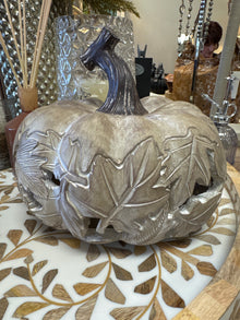  8” Fall Leaves LED Pumpkin