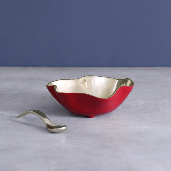 Thanni Mini Bowl with Spoon (Red and Gold)