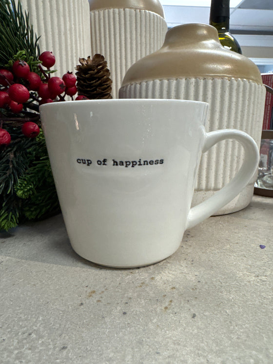 “Cup Of….” White Mugs