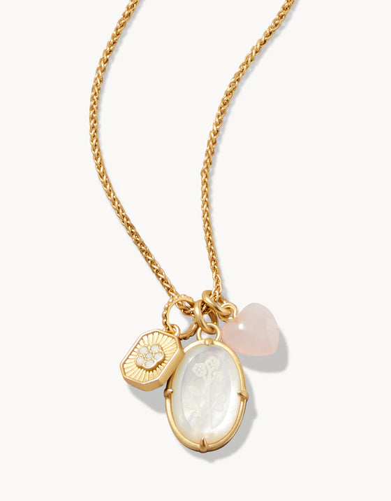 Forget Me Not Charm Necklace Gold