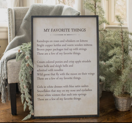 Favorite Things Sign