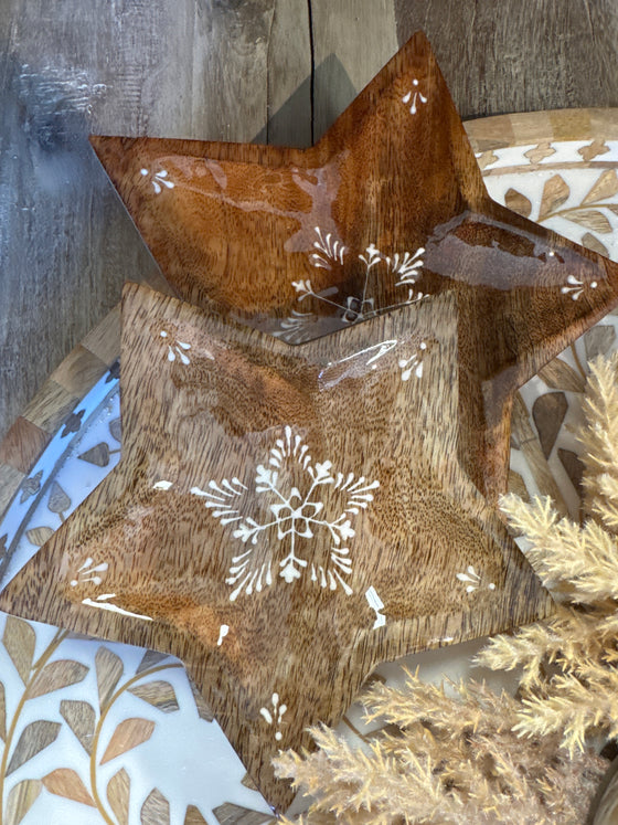 Mango Wood Hand Painted Star Set