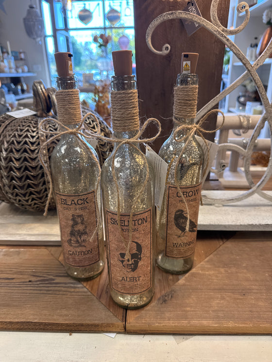 Mercury Glass Halloween Bottles