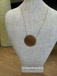  Gld Hammered Sun Coin Necklace 24”