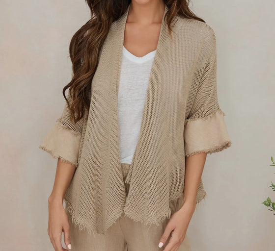 Milano Fishnet Cascade Cardigan