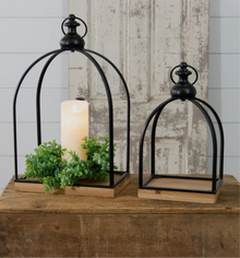  Metal Open Arch Lantern Set