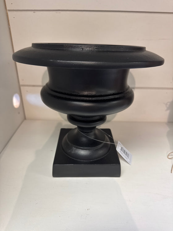 Matte Black Urn/Pedistal