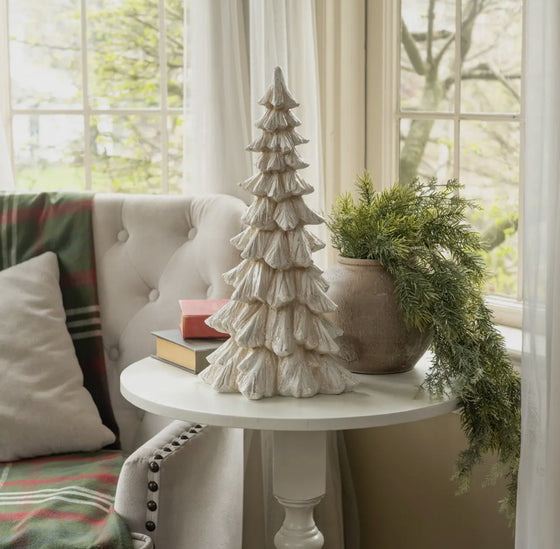 Glitter Wood Carved Christmas Tree