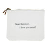 White Canvas Zip Pouch