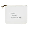 White Canvas Zip Pouch