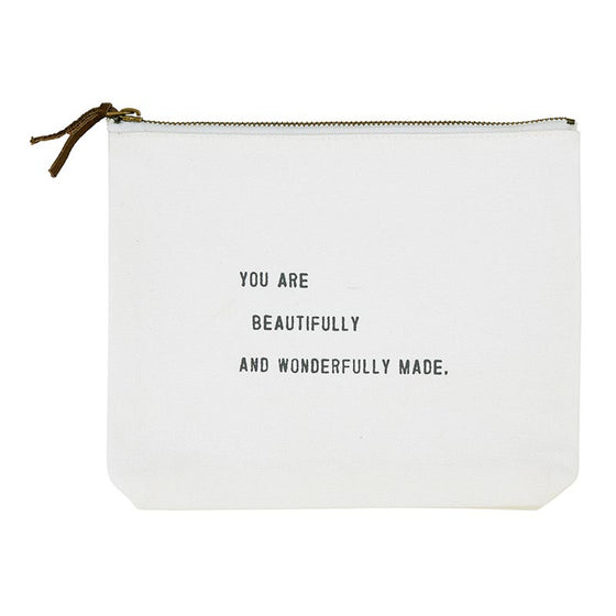 White Canvas Zip Pouch