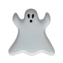  Stoneware Ghost Shaped Plate Matte White and Black