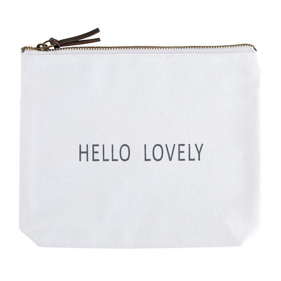 White Canvas Zip Pouch